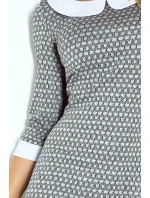 Šedé šaty s okrúhlym výstrihom model 4976228