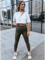 VALENTIS zelené dámske nohavice z voskovaného materiálu FashionStreet UY1560