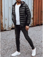 Pánska prešívaná bunda s kapucňou čierna FashionStreet TX4764