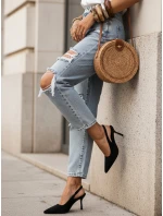 Dámske semišové čižmy s otvoreným podpätkom čierne FashionStreet ZY1384