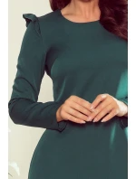 Zelené dámske trapézové šaty s volánikmi model 7785794