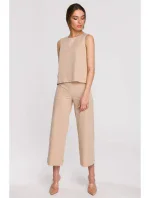 S257 Blúzka bez rukávov - béžová