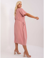 Prašné ružové oversized midi šaty ZULUNA