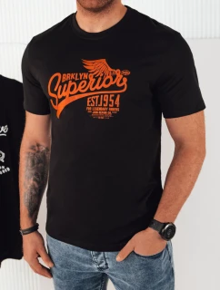 Pánske tričko s potlačou čierne FashionStreet RX5366