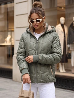 Dámska prechodná bunda s odnímateľnou kapucňou, zelená, FashionStreet TY5778