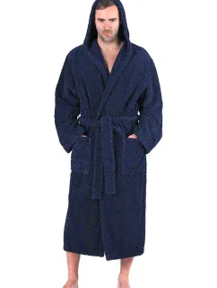 Pánsky župan Athena s kapucňou 3116 tmavomodrý - Vestis