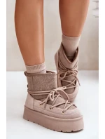 Snežnice s viazaním na platforme béžové Mavora