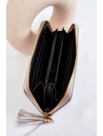 Duży Pikowany Portfel Z Paseczkiem Srebrny Jeffrey