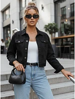 Dámska džínsová bunda s efektom ošúchaného vzhľadu LANDIA, čierna, FashionStreet TY2643 Dámska džínsová bunda s efektom ošúchaného vzhľadu LANDIA, čierna, FashionStreet TY2643