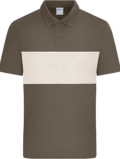 Daiber 8050 Bio polo „Colour-Block“ 02.8050 blatohnedá/pieskovcová