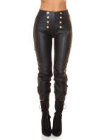 Sexy faux leather pants cargo style