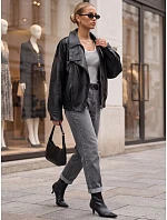 Dámska čierna bunda FashionStreet TY5960 Dámska čierna bunda FashionStreet TY5960