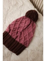 Milano fleecová čiapka K203 tmavo ružová+hnedá Milano fleecová čiapka K203 tmavo ružová+hnedá