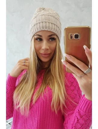 Fleecová čiapka Marta K231 light beige