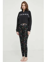 Dámske pyžamo s potlačou YI80001 čierne - DKNY