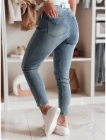 Dámske džínsové nohavice slim fit s opaskom TRENDLINE modré FashionStreet UY2478