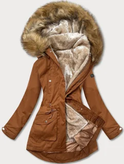 Dámska zimná bunda karamelová béžová (m-21356)