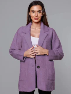 Krátka vlnená pelerína alpaka fialová (7108-1)