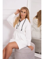 Zateplené šaty s kapucňou ecru Zateplené šaty s kapucňou ecru