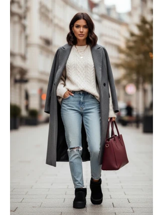 Ženské sněhule z přírodního semiše černé Mairene