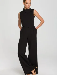 Dámsky overal bez rukávov s dvojvrstvovou vrchnou časťou M702 Black - MOE