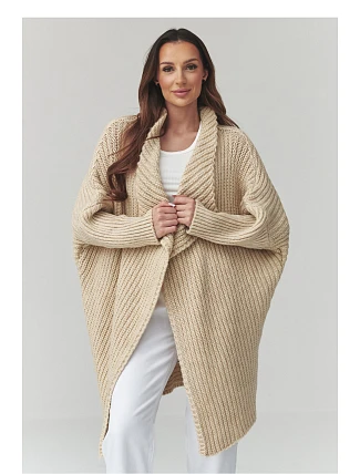 Zapínanie svetra model 226881 Makadamia