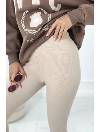 Bavlnená súprava, zateplená mikina + legíny hnedý Bavlnená súprava, zateplená mikina + legíny hnedý