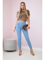 Nohavice z farebného denimu s džínsovou mašľou