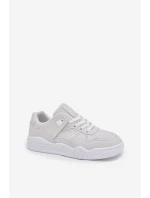 Buty Sportowe Sneakersy Damskie Z Eko Skóry Białe Telisiria