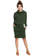 B032 Šaty s kimonovými rukávmi - béžové