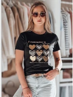 Dámske tričko so srdcom LOVETIK čierne FashionStreet RY2734 Dámske tričko so srdcom LOVETIK čierne FashionStreet RY2734