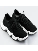 Čierne tenisky sneakers s bielou podrážkou (XA055)
