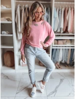 Dámska blúzka s dlhými rukávmi a motýlikom CRYSTALIA pink FashionStreet RY2768