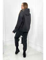 Izolovaná bavlnená súprava, mikina s vyšívacími + nohavicami Grafit Izolovaná bavlnená súprava, mikina s vyšívacími + nohavicami Grafit