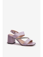 Damskie Eleganckie Sandały Na Słupku Fioletowe D&A MR38-549