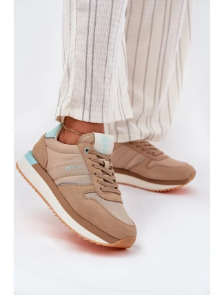 Zamszowe Sneakersy Damskie Big Star RR274A048 HI-POLY SYSTEM Ciemnobeżowe