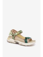 Sandały Damskie Na Rzepy D.Franklin DFSH406003 Zielone