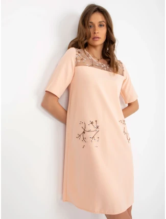 LK SK 506790 šaty.45 broskýň LK SK 506790 šaty.45 broskýň