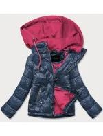Modro / ružová dámska bunda s kapucňou (BH2003)