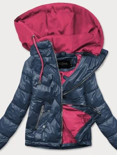 Modro / ružová dámska bunda s kapucňou (BH2003)