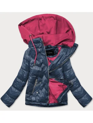 Modro / ružová dámska bunda s kapucňou (BH2003)