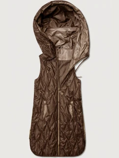 Dámska ľahká vesta so zlatým zipsom Goodlookin chocolate (B8586/B8587-14)