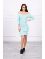 Mentolové pruhované šaty