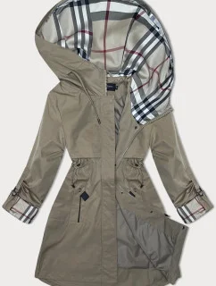 Svetlá khaki bunda s ozdobnou podšívkou BH Forever (3) (BH-2401BIG)