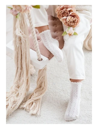 Skarpetki Dziecięce Ażurowe Ecru