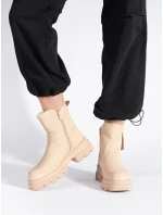 Jedinečné hnedé členkové topánky na plochom podpätku pre ženy Jedinečné hnedé členkové topánky na plochom podpätku pre ženy