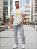 Pánske bavlnené tričko s potlačou Smile Crown white FashionStreet NX0138R Pánske bavlnené tričko s potlačou Smile Crown white FashionStreet NX0138R