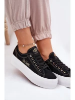 Dámske textilné tenisky na platforme Lee Cooper LCW-25-31-3431L black Dámske textilné tenisky na platforme Lee Cooper LCW-25-31-3431L black