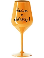 Nečuchaj a nepočúvaj - oranžový nerozbitný pohár na víno 470 ml