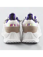 Biele dámske sneakersy s dvojitými šnúrkami (7001)